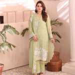 Naushad Imdad Embroidered Chiffon-MIST GREEN