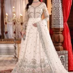 Maria.B Organza Unstitched MBROIDERED – Ash Pink-What U Wear