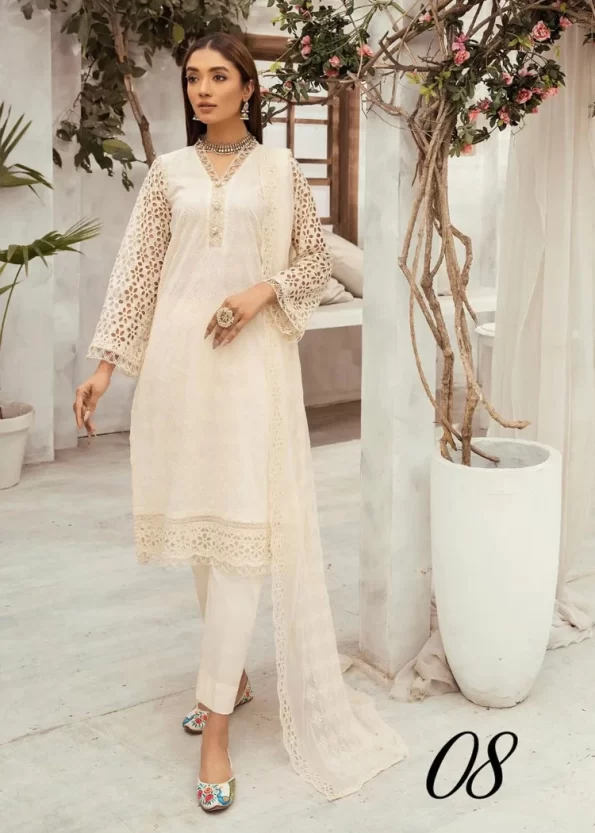 Mahees Exclusive Embroidered Lawn 3Pcs- What U Wear