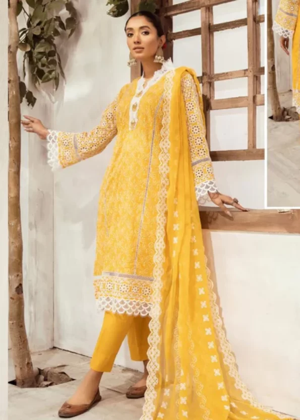 Mahees Exclusive Embroidered Lawn 3Pcs- What U Wear