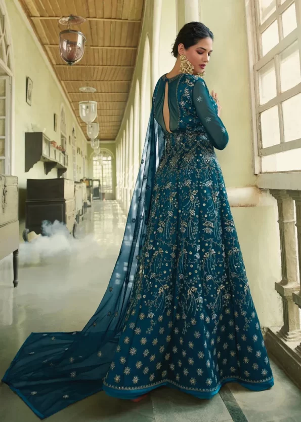 Swagat Violet Swati Unstitched Gown 3pcs- What U Wear