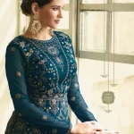 Swagat Violet Swati Unstitched Gown 3pcs- What U Wear