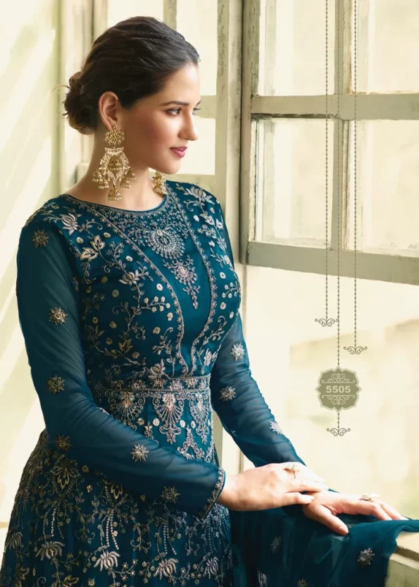 Swagat Violet Swati Unstitched Gown 3pcs- What U Wear