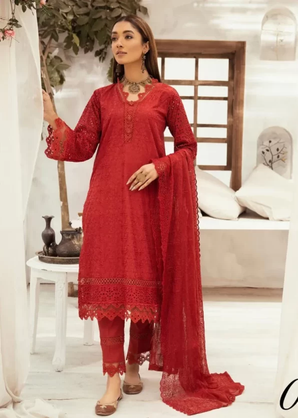 Mahees Exclusive Embroidered Lawn 3Pcs- What U Wear