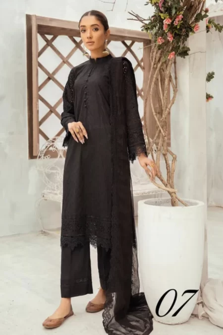 Mahees Exclusive Embroidered Lawn 3Pcs- What U Wear