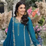 Azure Luxe Embroidered 3pcs-Dreamy Iris- What U Wear