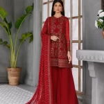 XENIA Fromals Vanya- Embroidered Chiffon Unstitched 3Pc Suit- What U Wear