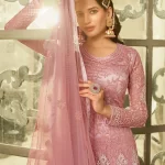 Swagat Violet Swati Unstitched Gown 3pcs- What U Wear