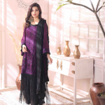 Naushad Imdad Embroidered Chiffon-CRUSHED GRAPE