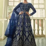 Swagat Violet Swati Unstitched Gown 3pcs- What U Wear