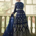 Swagat Violet Swati Unstitched Gown 3pcs- What U Wear