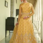 Swagat Violet Swati Unstitched Gown 3pcs- What U Wear