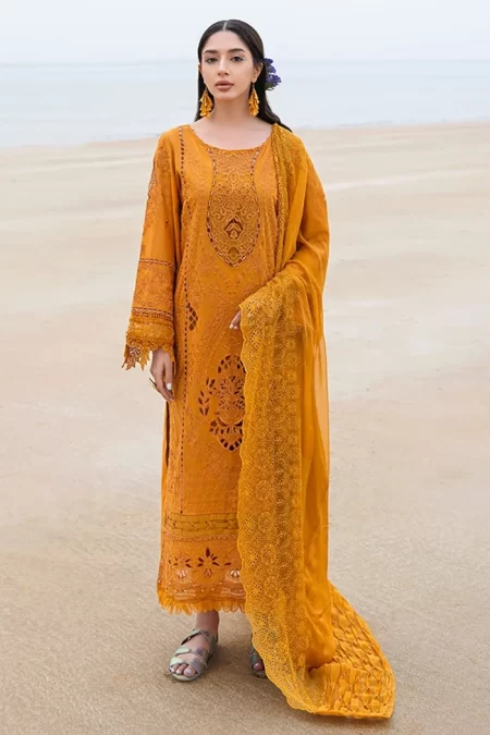 Nureh Tere Sang Embroidered Swiss Lawn 3Pcs-DAISY- What U Wear