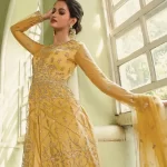 Swagat Violet Swati Unstitched Gown 3pcs- What U Wear