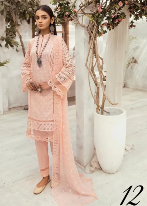 Mahees Exclusive Embroidered Lawn 3Pcs- What U Wear