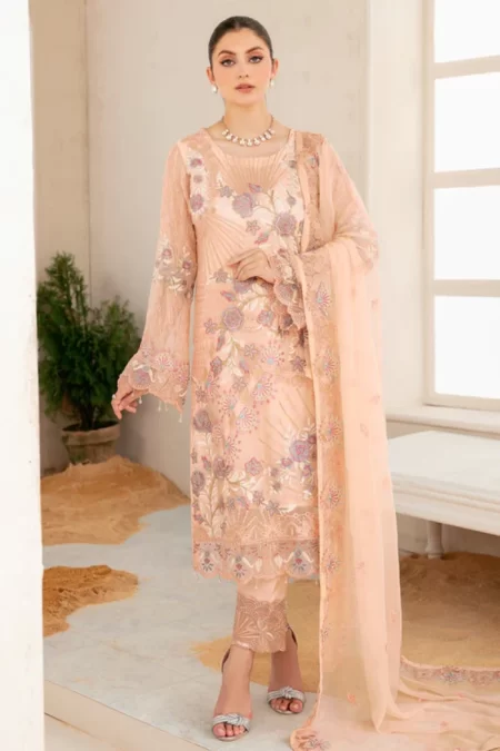 Ramsha Chiffon Unstitched 3Pcs Vol-22- What U Wear