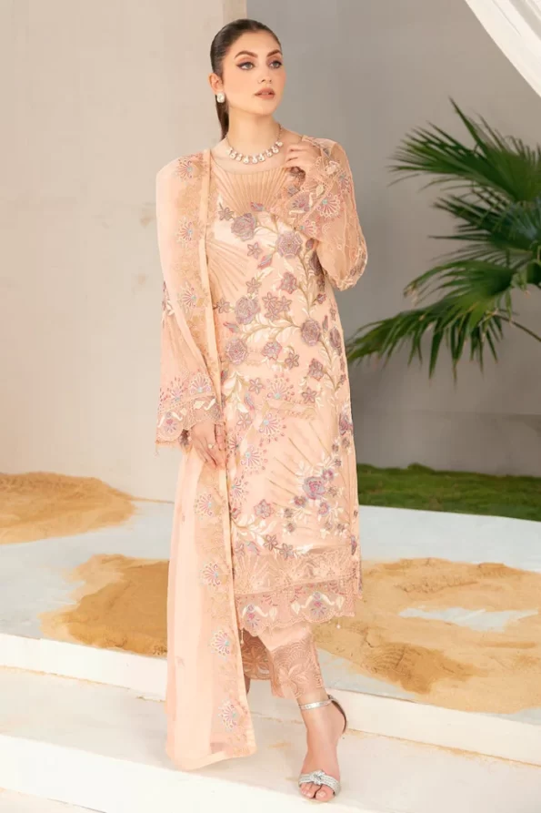 Ramsha Chiffon Unstitched 3Pcs Vol-22- What U Wear