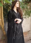 Merakish Black Embroidered Chiffon Unstitched 3Pc Suit- What U Wear