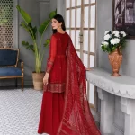 XENIA Fromals Vanya- Embroidered Chiffon Unstitched 3Pc Suit- What U Wear