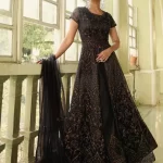 Swagat Violet Swati Unstitched Gown 3pcs- What U Wear