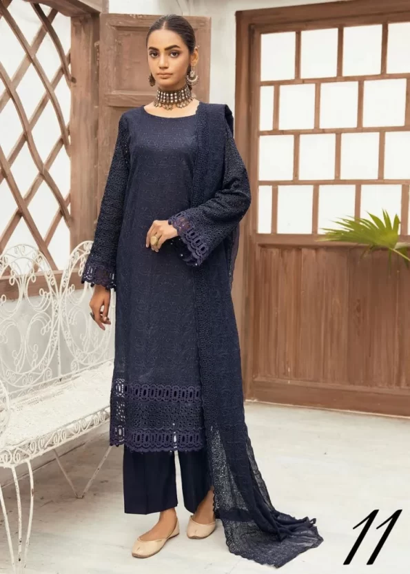 Mahees Exclusive Embroidered Lawn 3Pcs- What U Wear