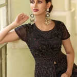 Swagat Violet Swati Unstitched Gown 3pcs- What U Wear