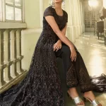 Swagat Violet Swati Unstitched Gown 3pcs- What U Wear