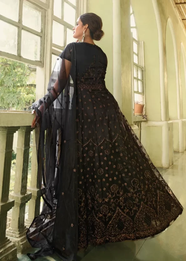 Swagat Violet Swati Unstitched Gown 3pcs- What U Wear