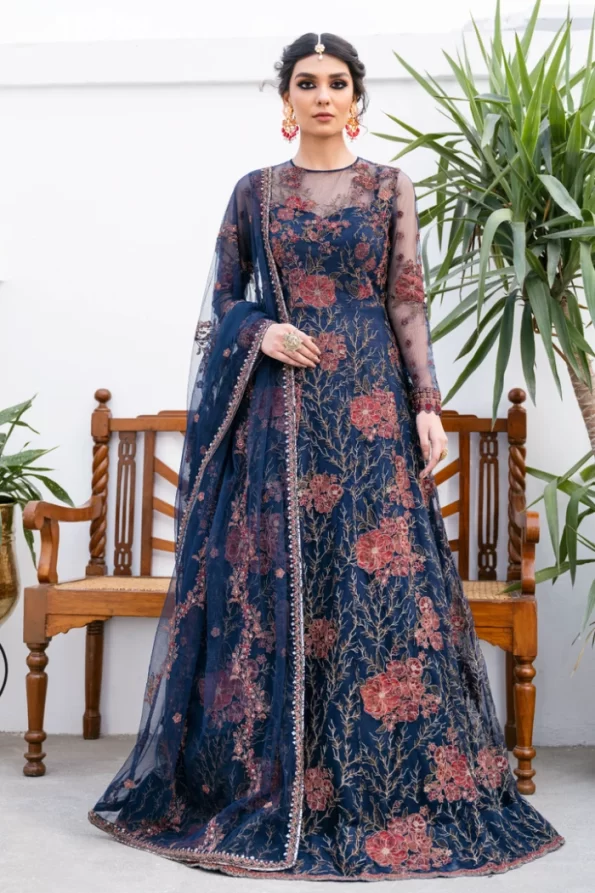 Iznik Luxury Embroidered Net Suit-CC-18 ZOE- What U Wear