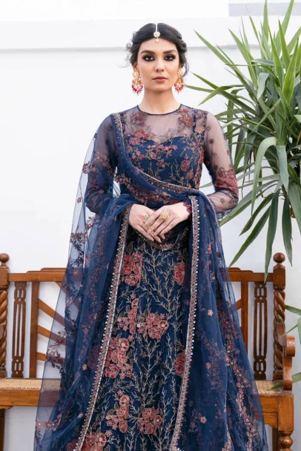 Iznik Luxury Embroidered Net Suit-CC-18 ZOE- What U Wear