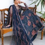 Iznik Luxury Embroidered Net Suit-CC-18 ZOE- What U Wear
