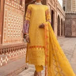 Charizma 3pcs Embroidered Schiffli Swiss With Chiffon Dupatta