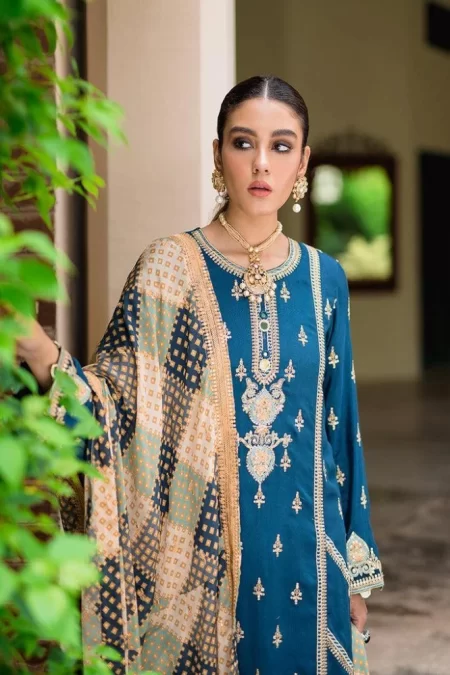 Cross Stitch Viscose Net Embroidered Exclusive 4pcs-What U Wear