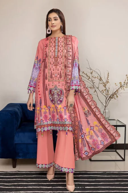 Gulab- Digital Printed Lawn 3pcs by Arham Textile- What U Wear