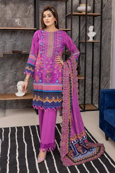 Gulab- Digital Printed Lawn 3pcs by Arham Textile- What U Wear