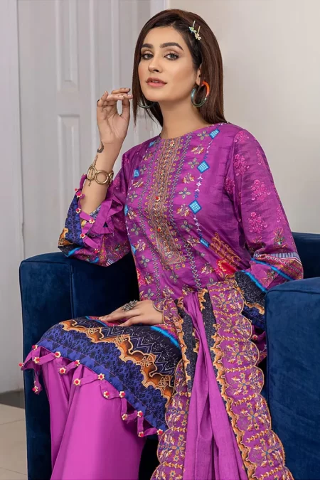 Gulab- Digital Printed Lawn 3pcs by Arham Textile- What U Wear