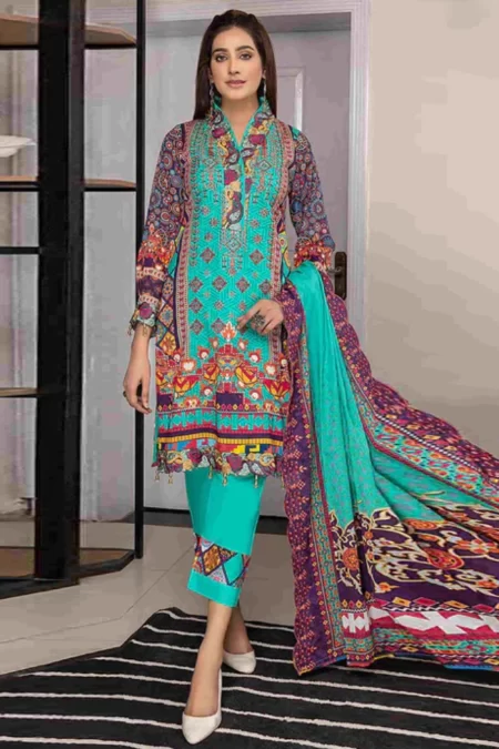 Gulab- Digital Printed Lawn 3pcs by Arham Textile- What U Wear