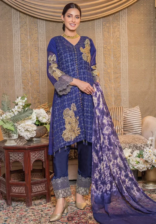 Rana Arts – Pari Wish Semi Stitched Chiffon 3pcs-What U Wear