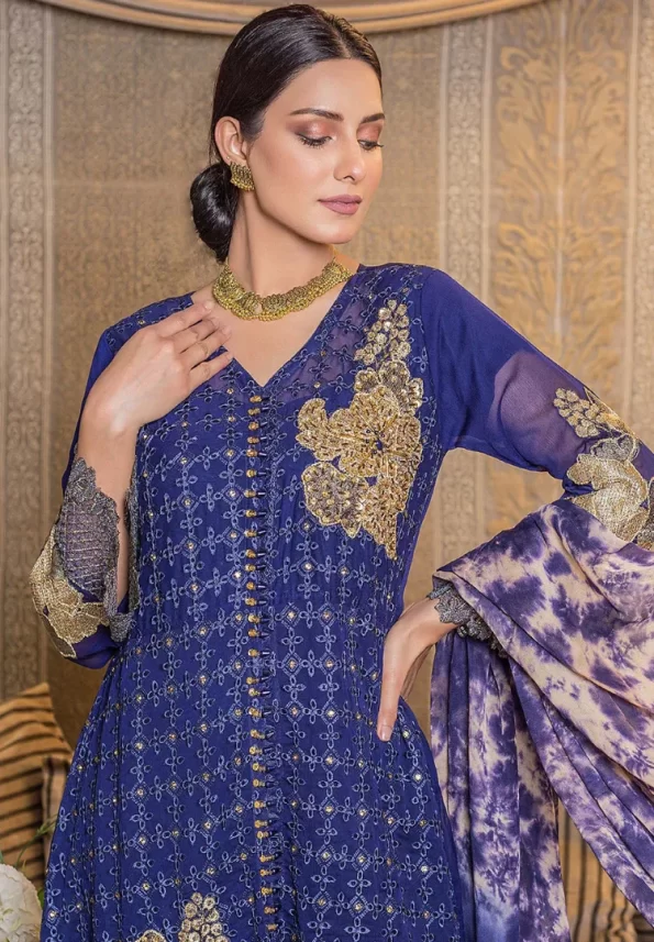 Rana Arts – Pari Wish Semi Stitched Chiffon 3pcs-What U Wear