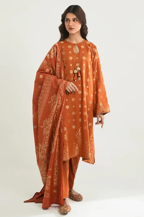 Cross Stitch Verdure Tale-A-3Pc Cotton Jacquard Suit- What U Wear