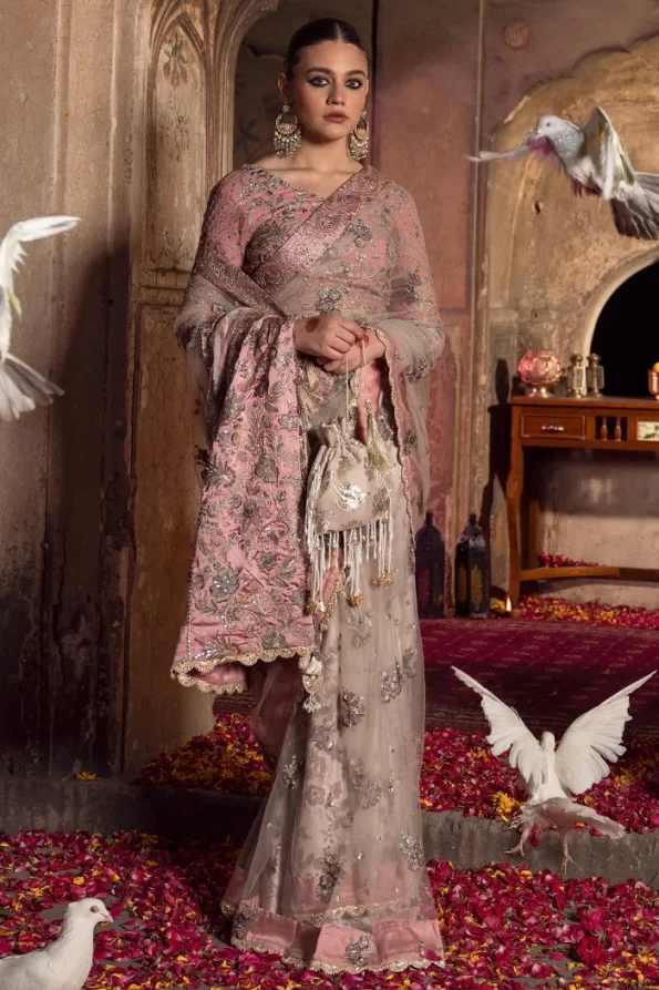 ARZ-E-ISHQ LFU-01 Luxury Embroidered Net Saree- What U Wear