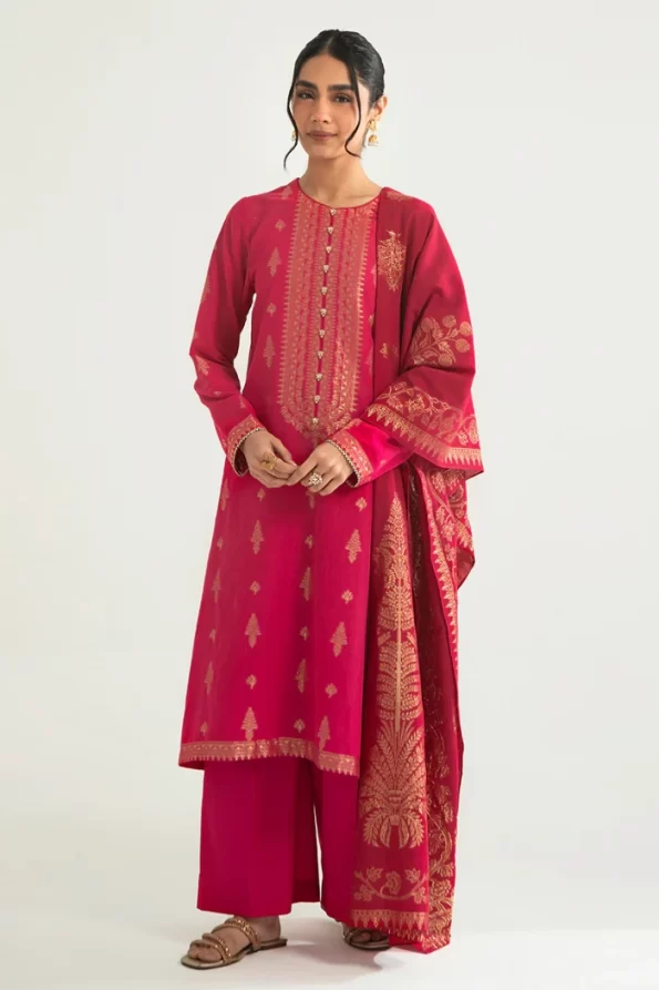 Cross Stitch Majestic Charm-B-3Pc Cotton Jacquard Suit- WHat U Wear