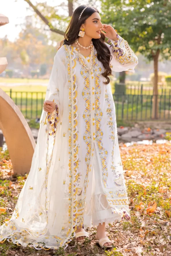 Adans Libas Morzine Embroidered Lawn Unstitched 3pcs- What U Wear