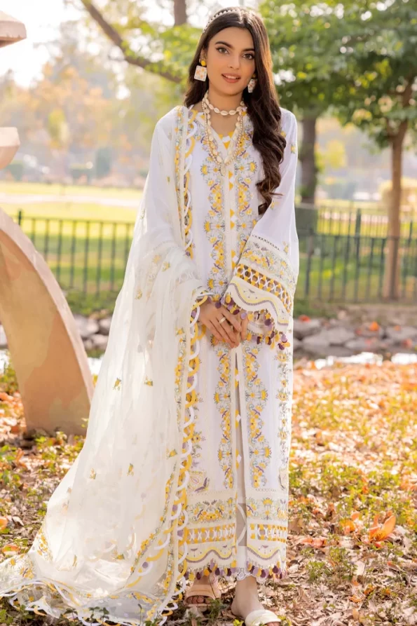 Adans Libas Morzine Embroidered Lawn Unstitched 3pcs- What U Wear