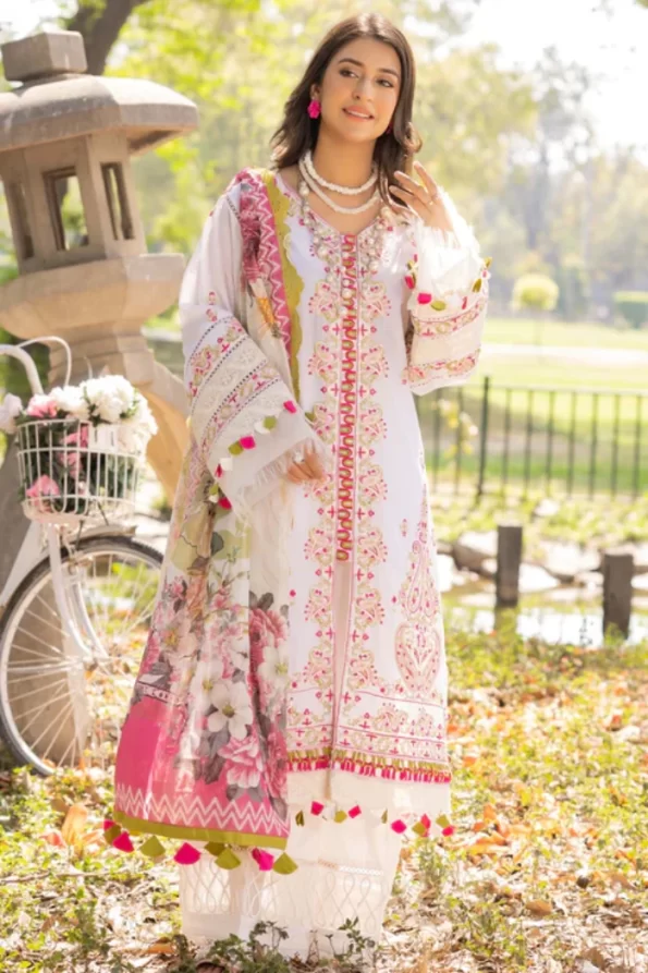 Adans Libas Morzine Embroidered Lawn Unstitched 3pcs- What U Wear