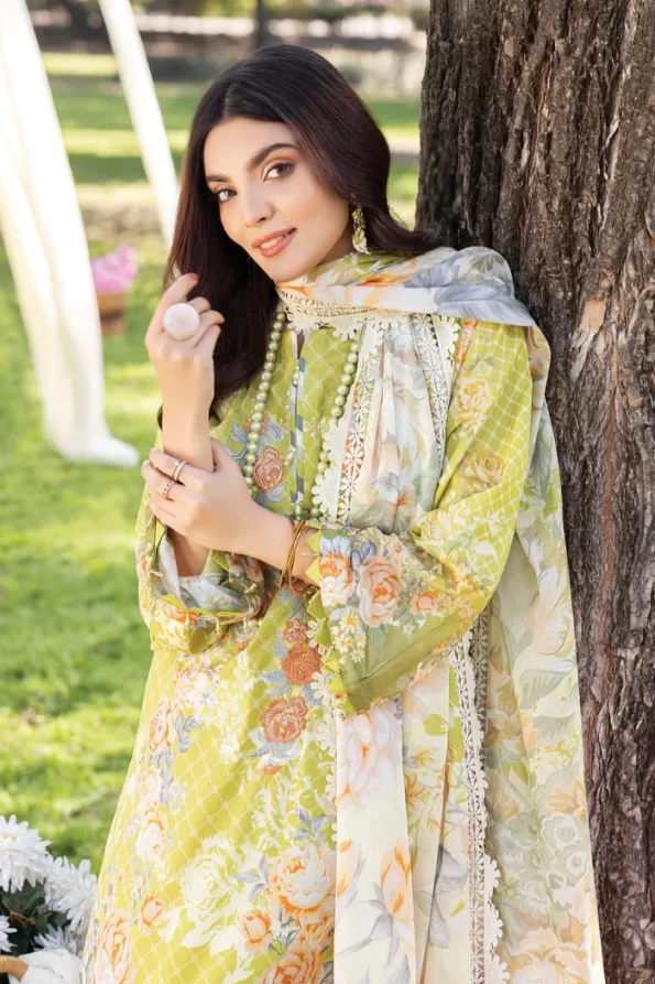Adans Libas Summerkari 2 Embroidered Lawn Unstitched 3pcs- What U Wear