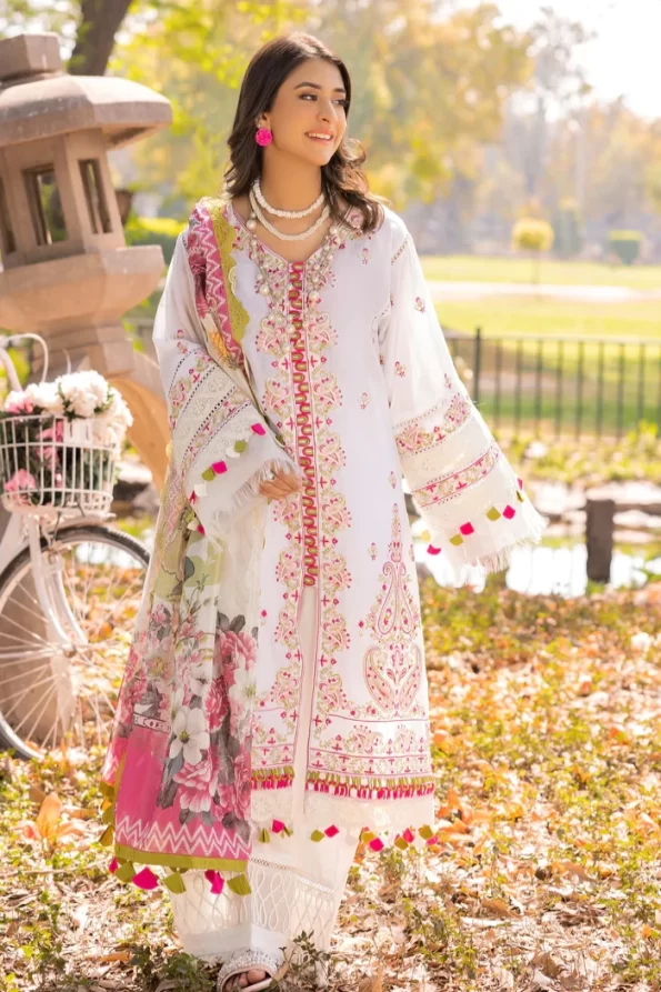 Adans Libas Morzine Embroidered Lawn Unstitched 3pcs- What U Wear