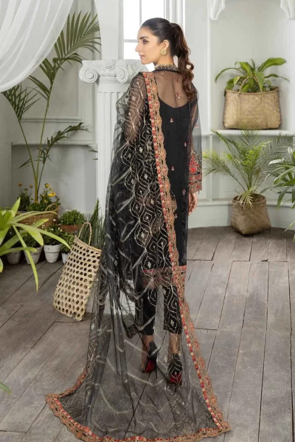 Adan’s Libas Amira Emb. Hand Embellished Organza Semi Stitched 3pcs- What U Wear