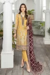 Adan's Libas Amira Emb. Hand Embellished Organza Semi Stitched 3pcs- What U Wear