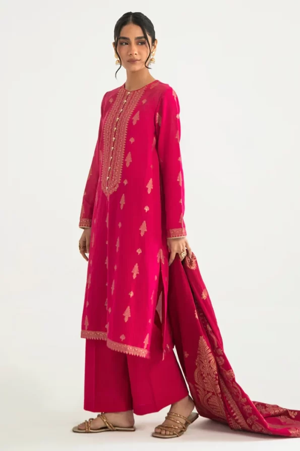 Cross Stitch Majestic Charm-B-3Pc Cotton Jacquard Suit- WHat U Wear